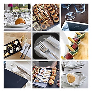 Caterers and gastronomy collage