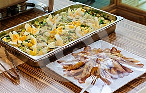 Catering Buffet Asian Food Dish with Meat