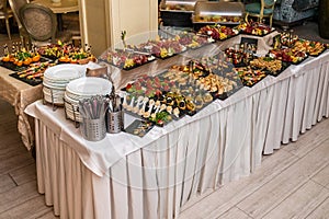 Catering buffet table