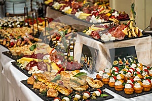 Catering buffet table