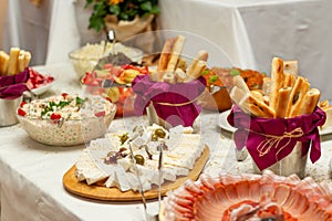 Catering buffet table