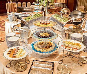 Catering Dessert and Bekery on Buffet Line for Celebration Party