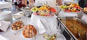 catering food, cuisine, gourmet party concept