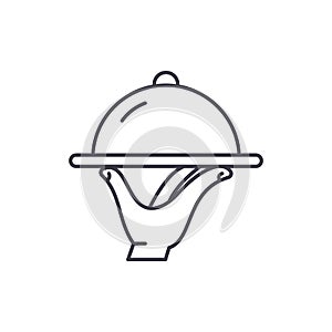 Catering line icon concept. Catering vector linear illustration, symbol, sign photo