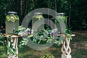 Catering in the outdoor summer park