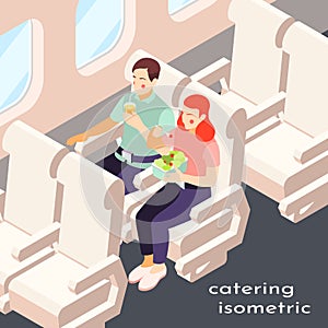 Catering In Plane Isometric Composition