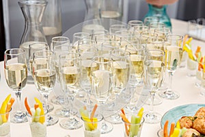 Catering service food and champagne