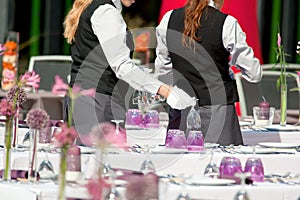 Catering Service, Hotel Tabel covering luxury service in restaurant