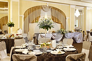 Catering service table decoration