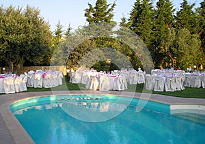 Catering setup, wedding table photo