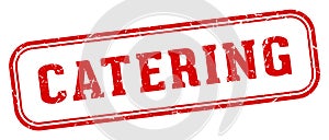 catering stamp. catering rectangular stamp on white background