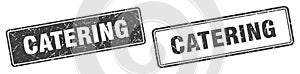 Catering stamp set. catering square grunge sign