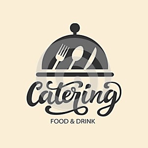 Catering vector logo badge with hand written modern calligraphy photo