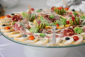 Catering wedding food buffet