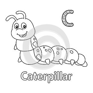 Caterpillar Alphabet ABC Coloring Page C