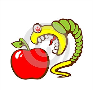 Caterpillar and apple