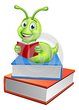 Caterpillar Bookworm Worm on Books Reading