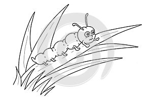 Caterpillar cartoon colouring page