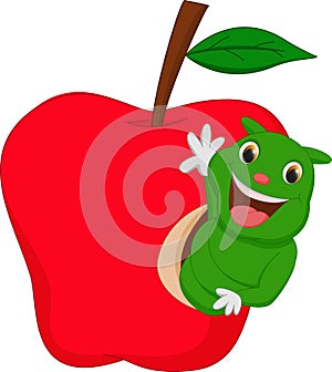 Caterpillar eat the apple