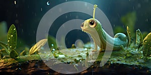The caterpillar eats the crop in the garden. Vegetable pests. Generative AI