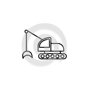 caterpillar excavator icon. Element of construction machine icon for mobile concept and web apps. Thin line caterpillar excavator