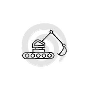 caterpillar excavator icon. Element of construction machine icon for mobile concept and web apps. Thin line caterpillar excavator