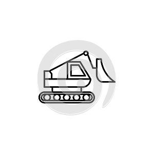 caterpillar excavator icon. Element of construction machine icon for mobile concept and web apps. Thin line caterpillar excavator