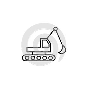 caterpillar excavator icon. Element of construction machine icon for mobile concept and web apps. Thin line caterpillar excavator