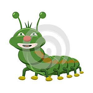 Caterpillar icon, cartoon style