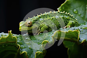 caterpillar munching on a cabbage leaf