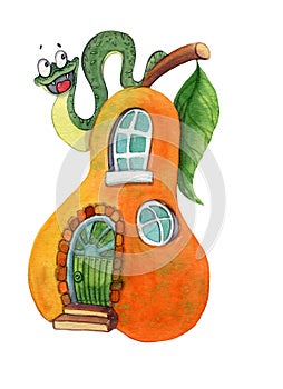 Caterpillar in a pear house