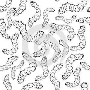 Caterpillar seamless pattern handdraw illustration