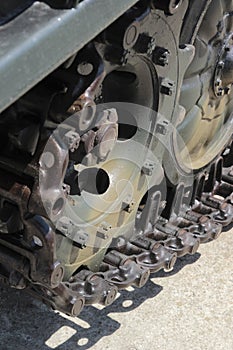 Caterpillar tracks of tank