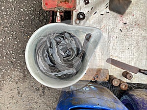 catfish being weighed in a traditional market