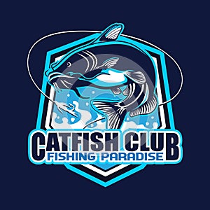 Catfish Fishing Club Logo Vector Design photo