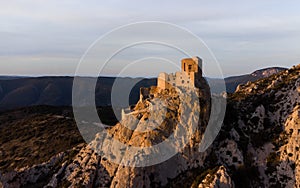 Cathar fort overlooking the cliffs