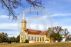 Catharine, KS USA - St Catherine`s Church in the Small Volga-German town of Catharine, Kansas