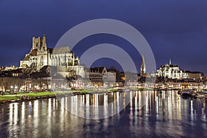 Cathedral and Abbey in Auxerre, France photo