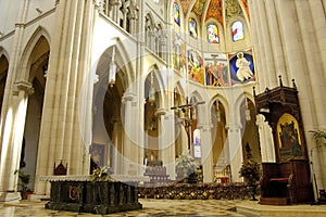 Cathedral of Almudena, Madrid. Principal dome and altar photo