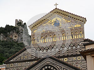 The Cathedral of Amalfi, dedicated to St. Andrew at Piazza del Duomo, Amalfi Coast, Italy