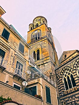 The Cathedral of Amalfi, dedicated to St. Andrew at Piazza del Duomo, Amalfi Coast, Italy