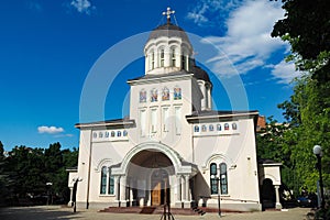 Adormirea Maicii Domnului cathedral in Giurgiu city. Orthodox church.