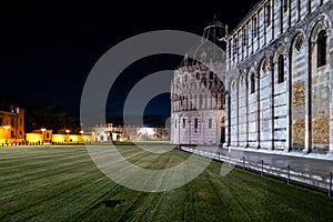 The cathedral and baptistery in Pisa