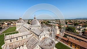 Cathedral and Baptistery of Pisa view from the leaning tower - Tuscany Italy