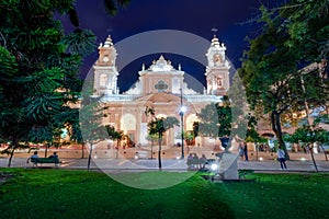 Cathedral Basilica of Salta at night - Salta, Argentina