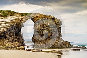 Cathedral Beach in Galicia Spain. Tourist attraction