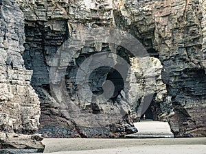 Cathedral Beach in Galicia Spain. Tourist attraction