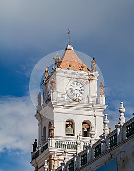 Cathedral bell tower in Sucre, Boliv