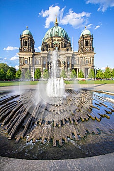 Cathedral in Berlin and fountain, Germany