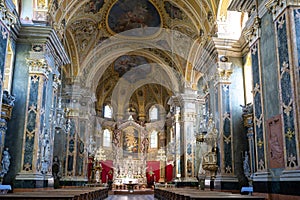 Cathedral of Brixen - Bressanone, baroque interior and altar, South Tyrol, Alto Adige, Italy